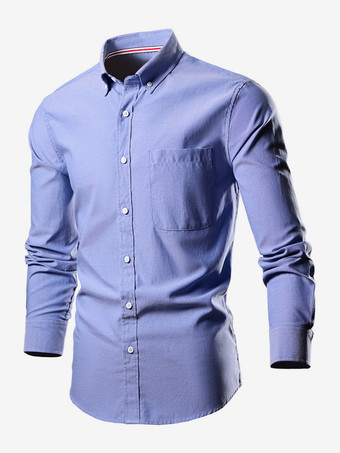 ベビーブルーメンズ プラスサイズ 長袖シャツ ボタンダウン スリムフィット ウェディングシャツ