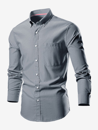 グレイメンズ プラスサイズ 長袖シャツ ボタンダウン スリムフィット ウェディングシャツ