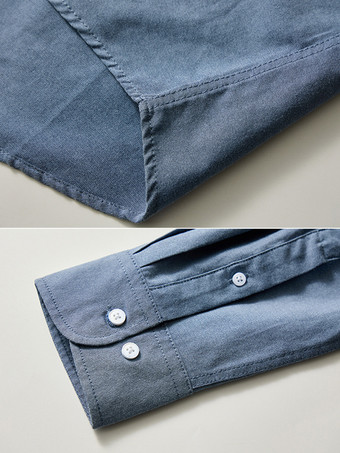 メンズ プラスサイズ 長袖シャツ ボタンダウン スリムフィット ウェディングシャツ