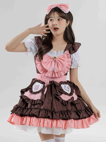 メイドコスチューム コーヒーブラウン 女の子のドレス