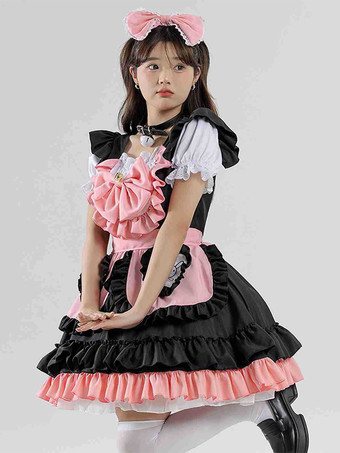 メイドコスチューム コーヒーブラウン 女の子のドレス