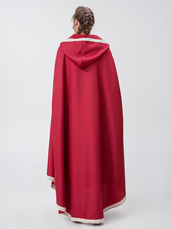 レッド レディース エレガント トップ エプロン ポリエステル セット ホリデー コスチューム バーガンディ