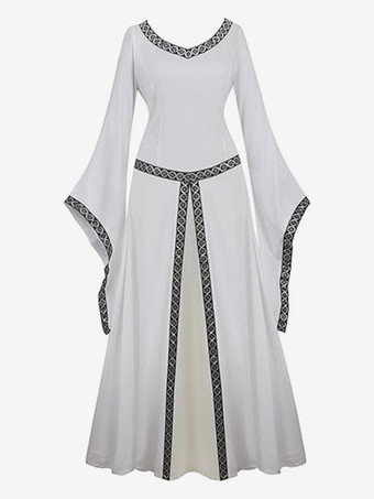 ホワイト 黒のレトロコスチューム女性ドレスエレガントな仮面舞踏会のドレス バーガンディ