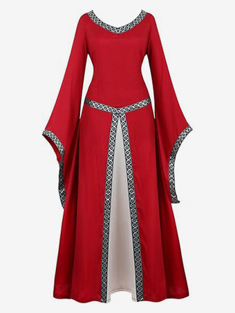 黒のレトロコスチューム女性ドレスエレガントな仮面舞踏会のドレス バーガンディ