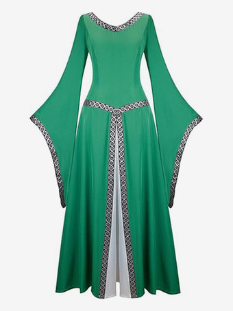 グリーン 黒のレトロコスチューム女性ドレスエレガントな仮面舞踏会のドレス バーガンディ