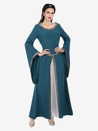 ブルー 黒のレトロコスチューム女性ドレスエレガントな仮面舞踏会のドレス バーガンディ