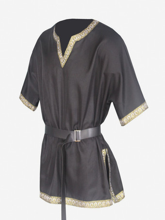 男性用の赤いヴィンテージトップレトロ半袖シャツレトロコスチューム バーガンディ