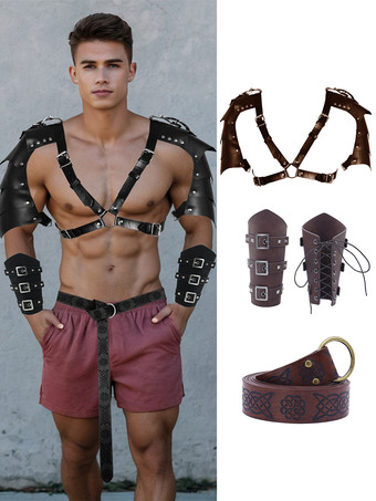 ブラウン コーヒーブラウン スチームパンク コスチューム メンズ アクセサリー グロメット