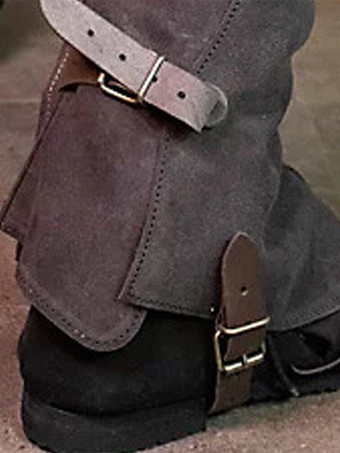 海賊ブーツ スチームパンク リベット ニーパッド レトロ 男性用