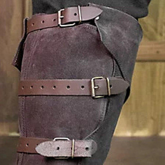 海賊ブーツ スチームパンク リベット ニーパッド レトロ 男性用