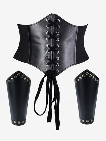 シルバー ウエストバンド ブラック スチームパンク コスチューム アクセサリー ヴィンテージ 衣類