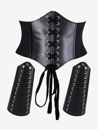 ブラックシルバーウエストバンド ブラック スチームパンク コスチューム アクセサリー ヴィンテージ 衣類