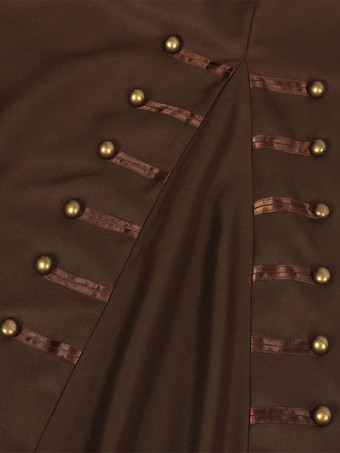 ブラウン ヴィンテージ トップ レトロ ボタン 長袖 オーバーコート レトロ コスチューム 男性用