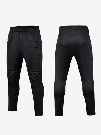 ブラック メンズ サッカー ゴールキーパー ユニフォーム パンツ 大人用 通気性 ジャージ トレーニング パンツ