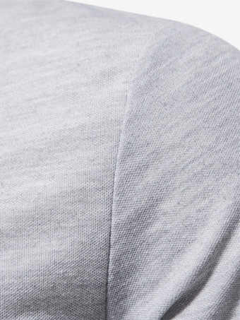 メンズ ポロシャツ ターンダウンカラー 長袖 ロゴ レギュラーフィット グレー ファッション ポロシャツ