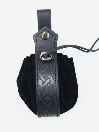 ブラック コーヒーブラウン スチームパンク コスチューム メンズ アクセサリー グロメット マネーバッグ ウエストバッグ