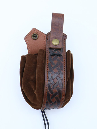 コーヒーブラウン スチームパンク コスチューム メンズ アクセサリー グロメット マネーバッグ ウエストバッグ