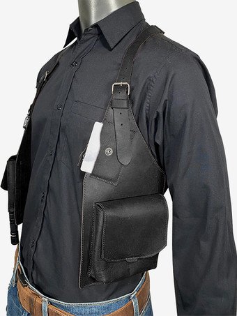 スチームパンク コスチューム メンズ アクセサリー グロメット ハンドメイド レザー ショルダーバッグ