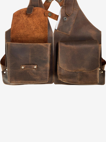 スチームパンク コスチューム メンズ アクセサリー グロメット ハンドメイド レザー ショルダーバッグ