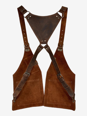 スチームパンク コスチューム メンズ アクセサリー グロメット ハンドメイド レザー ショルダーバッグ