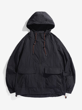 SchwarzLeichte Outdoor-Kapuzenjacke für Herren