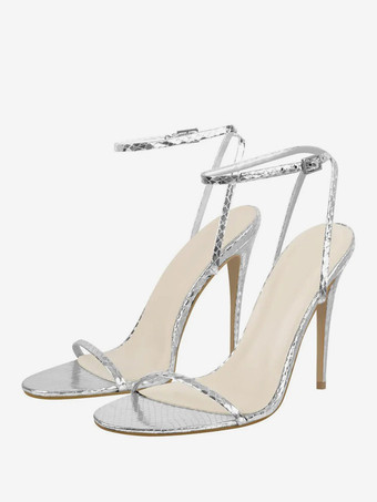 レディースヒールサンダル レッド オープントゥ クリスクロス スティレットヒール パーティーシューズ