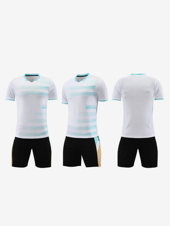 WeißHerren-Fußballuniform für Erwachsene und Kinder Training atmungsaktiv Sport-Fußball-Activewear