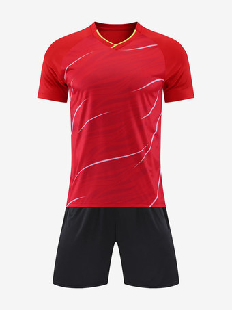 Rosso Set di uniformi da calcio traspiranti per adulti uniformi da allenamento per uomo