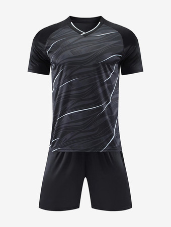 Nero Set di uniformi da calcio traspiranti per adulti uniformi da allenamento per uomo