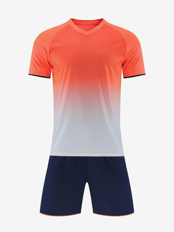 ArancioneTuta da calcio maschile a maniche corte per adulti e bambini