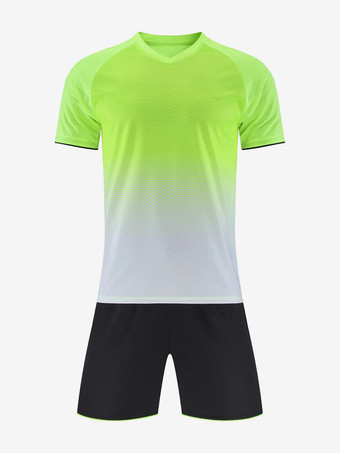 Verde ErbaTuta da calcio maschile a maniche corte per adulti e bambini