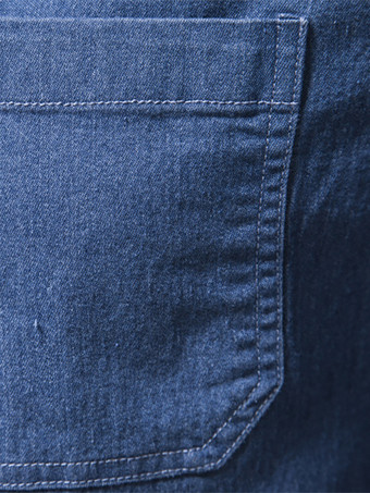 メンズ カジュアル 無地 長袖シャツ スリムフィット デニムシャツ