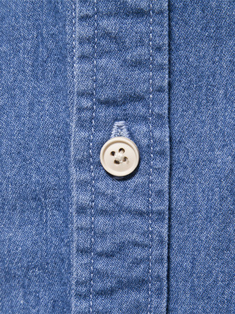 メンズ カジュアル 無地 長袖シャツ スリムフィット デニムシャツ