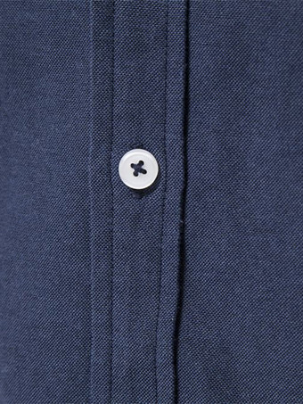 Camisa informal de corte entallado para hombre color liso manga larga botonadura sencilla