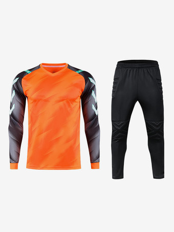 NaranjaUniforme de portero de fútbol para hombre traje deportivo para adultos camiseta transpirable uniforme de entrenamiento