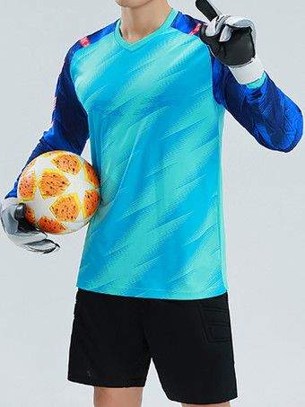 メンズ サッカースーツ ゴールキーパー ユニフォーム 大人用 通気性 トレーニング ジャージ 長袖 トップスとショーツ
