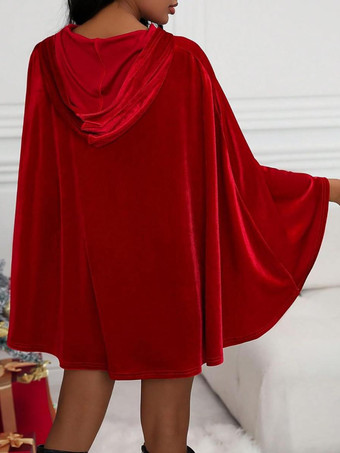 女性用クリスマス 赤いマント ケープ ホリデーコスチューム