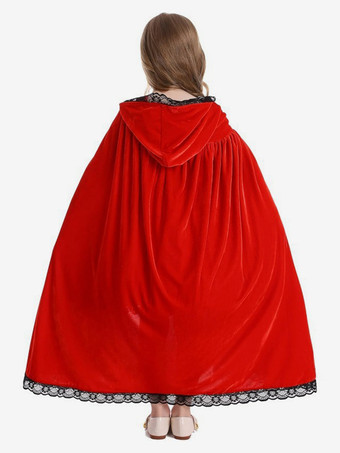 女の子のクリスマスの黒いマントホリデーコスチューム