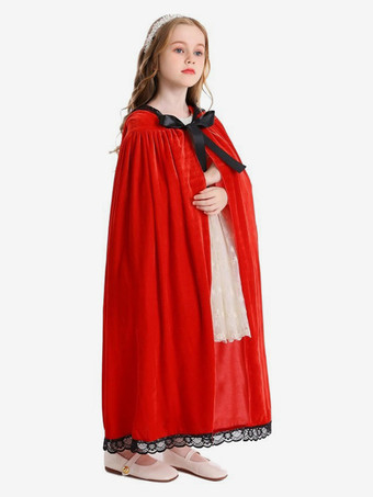 女の子のクリスマスの黒いマントホリデーコスチューム