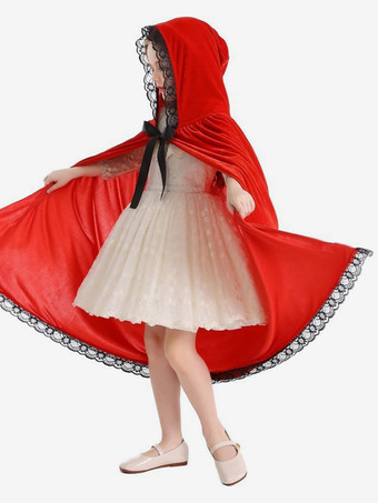 女の子のクリスマスの黒いマントホリデーコスチューム