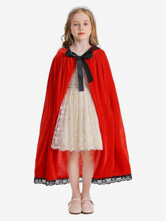 ブラック 女の子のクリスマスの黒いマントホリデーコスチューム