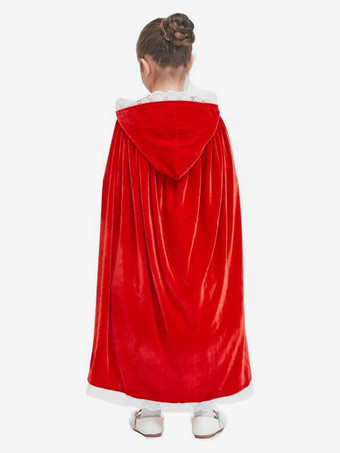 女の子のクリスマスの黒いマントホリデーコスチューム