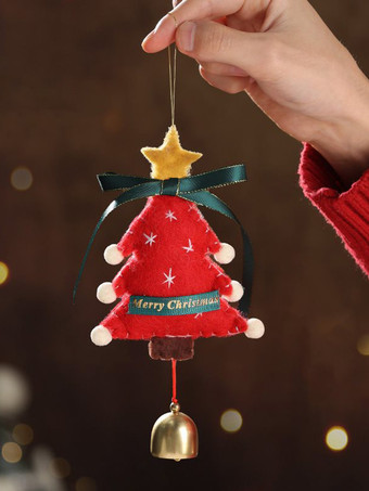 レッド クリスマスデコレーション ぬいぐるみツリーベル 車吊り下げ室内ペンダント