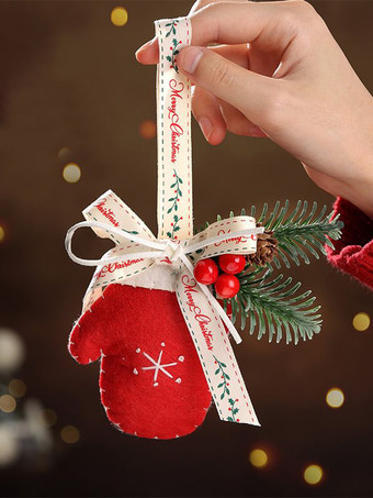 アイボリー クリスマスデコレーション ぬいぐるみツリーベル 車吊り下げ室内ペンダント