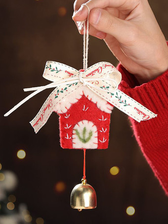 ホワイト クリスマスデコレーション ぬいぐるみツリーベル 車吊り下げ室内ペンダント