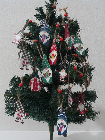 漫画のカラフルな木製の森の置物ペンダント装飾クリスマスツリーアクセサリー