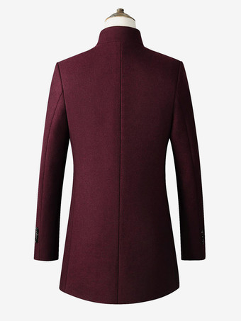 メンズ ミドル丈 ウィンドブレーカー ウールコート スタンドカラー 大きいサイズコート