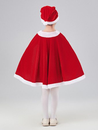 Girl's Christmas Set Red Dress Color Block Christmas Holidays Costumes
