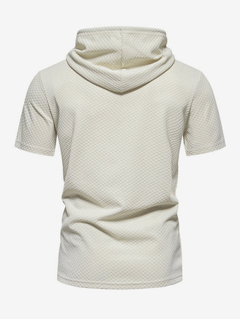 T-Shirt À Manches Courtes Capuche Pour Homme Décontracté Sport Poche