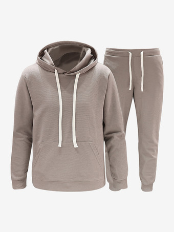 Abricot FoncéEnsemble De Sport À Capuche Pantalon Noir Football Entraînement Confortable